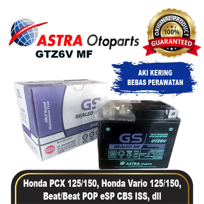 Aki Motor PCX, Vario, Beat dll. GS Astra GTZ6V MF Original | Lazada