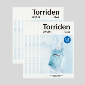 Torriden DIVE IN Low-molecular hyaluronic acid facial essence mask 10 pieces Moisturizing essence Brightening mask Daily soothing moisturizing mask