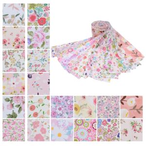 LEIFNYDI 20pcs Colorful Cotton Craft Fabric Cloths Creative DIY Crafts Textile Patchwork Different Patterns Mixed Color Series Floral Printed Fabric Handmade Accessories
