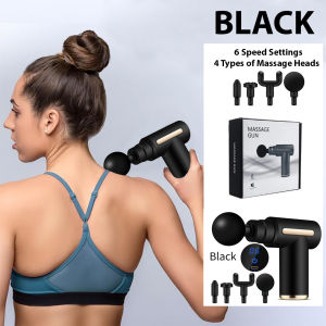 ⚡️SG SELLER⚡️ Mini Handheld Massage Gun – Deep Tissue 6 Speeds 4 Heads Cordless Type-C Charging Travel-Friendly