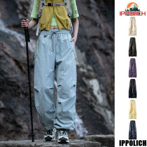 Women Hiking Pant Autumn Outdoor Sports Waterproof Paratrooper Pants Elastic Waist Camping Trousers Solid Cycling Fishing Pants2026