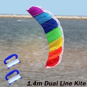CHA Rainbow Dual Line Kite Good Flying Handle String Parafoil Kite Children Large Kites Toys Kids Adult