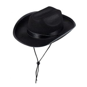 JESJELIU Non-woven Kids Cowboy Hat Breathable Solid Color Western Cowgirl Hat  with Windproof Rope Costume Photography Accessories