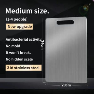316 stainless steel cutting board double-side Kitchen Chopping Board antibacterial Papan Potong 抗菌砧板
