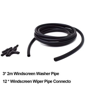 Universal Windscreen Washer Pipe Hose Car Wiper Rubber Spray Hose With Connectors Joiner T Y I Type Tool Wiper Cleaning Nozzle Pipe Front Windscreen Wiper Arm Washer Nozzles Water Pipe Connectors