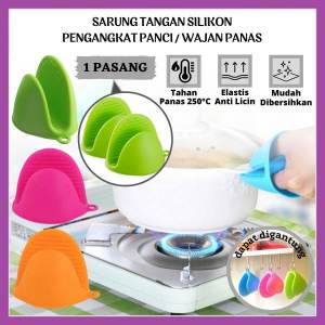 Sarung Tangan Oven Silikon Anti Panas Alat Bantu Pemegang Panci Wajan Loyang Panas Oven Pinch Mitt Silicone Jepit Jari Karet Anti-Slip - FR Gallery