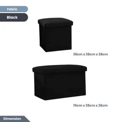 Fabric Ottoman Storage Box (2 sizes) / Organizer Sofa Seat Stool Chair