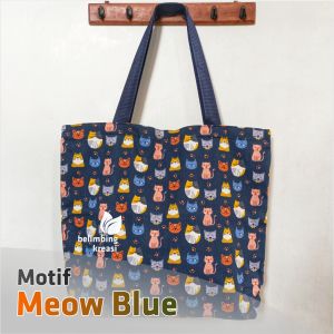 TOTE BAG JUMBO BESAR KANVAS MOTIF Totebag canvas tas belanjaan laundry londry pakaian - TBJKM TW