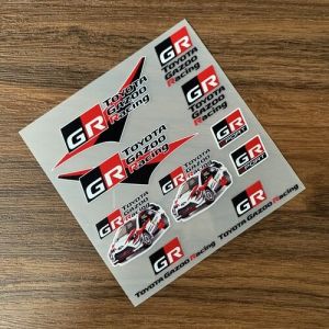 Toyota GR GAZOO RACING Sticker Reflective Automotive Interior Decal Car Door Window/Hood Rearview Mirror Bumper Center Console Steering Wheel Dashboard Decorative Sticker
