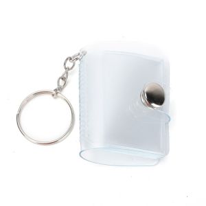 JASMINEQW Snap Button Design Mini Photo Album With Keychain Simple Storage Photo Card Holder Creative DIY Portable Pocket Album Photo Sticker