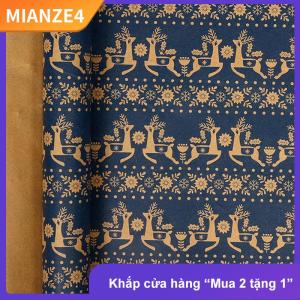 [COD] MIANZE4 Giáng sinh gói giấy cuộn màu xanh hải quân Kraft gói giấy bông tuyết Xmas hoa Tuần Lộc thiết kế cho năm mới