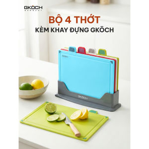 Bộ 4 Thớt Nhựa GKoch JH-045 | 4 Màu Phân Loại | An Toàn Tuyệt Đối | Dễ Rửa Nước | Chống Trượt | Dễ Vệ Sinh | Kích Thước: 30 x 22.3 x 0.65 cm | Bảo Hành 12 Tháng 1 Đổi 1