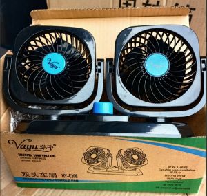 Summer Multi-functional Car Fan with Parking Number Plate Adjustable Car Mini Two-head Small Fan USB Charging Small Fan