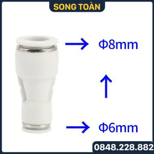 Nối Giảm Ống Mềm PU Đầu Nối Nhanh Giảm Ống STNC PEG Màu Trắng