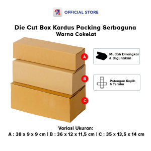 Kardus Packing Panjang Polos Dus Packing Olshop Isi 10 Pcs Warna Coklat Berbagai Ukuran Die Cut dan Easy Usage / Pustaka Baru Kardus - PBK