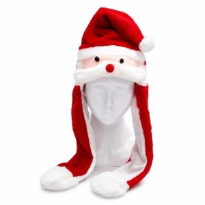 JAYQQ Hài hước Mũ Giáng Sinh bằng vải nhung Chống gió Thiết kế hoạt hình Mũ ông già Noel Sáng tạo Trò chơi tương tác Mũ tai động Tiệc Giáng Sinh