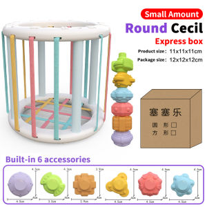 Wonderful Toys Baby Rainbow Stacking Toy Set Early Teaching Grasp Shape Ball Toy Cognition Sensory 0-18 Months Early Education Improve Baby Intelligence