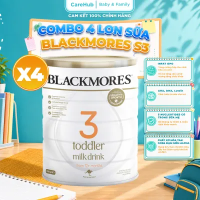 [Date 04/2027] Combo 4 Lon Blackmores số 3 Toddler Milk Drink Lon 900g - Hàng Úc Chính Hãng