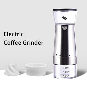 Vision Electric Coffee Grinder Portable Stainless Steel Coffee Maker Travel Fully Automatic Espresso Machine Household Grain Espresso Grinder Kitchen Pepper Grinder - USB Charging