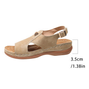 [Free Shipping] 2026 New Thick-Soled Sandals For Women Summer Plus-Size With Metal Buckles And Hollowed-Out Design Beach Sandals In Stock