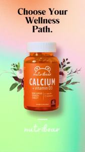 NutriBear Calcium + Vitamin D Gummies for Bone Strength & Immune Health