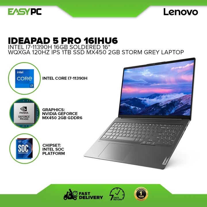 LENOVO IDEAPAD 5 Pro 16IHU6 Intel i7-11390H 16gb 16" WQXGA 120Hz IPS ...