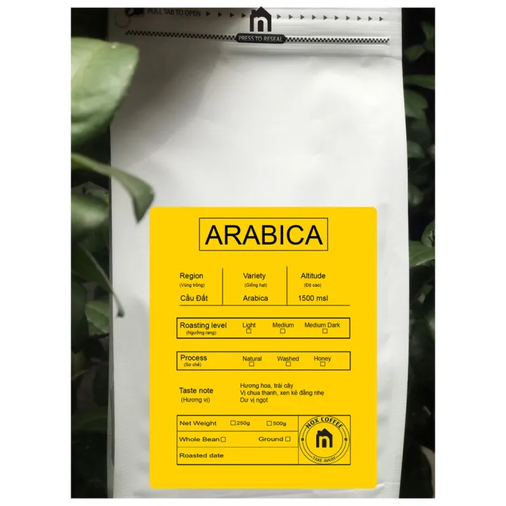Cà phê Arabica Cầu Đất nguyên chất 100% - Rang mộc, không thêm bất cứ phụ gia, hương liệu và chất bảo quản