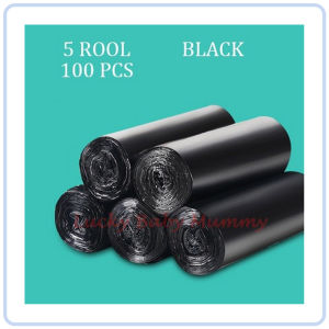 【Pure Care】 5 Rolls (75 pcs) of Garbage/ Trash / Plastic Dust Bin Bag with Drawstring