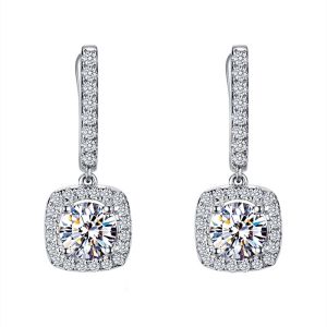 Stud Earrings For Women S925 Silver Cubic Zircon Wedding Romantic Bridal Fine Jewelry Engagement Brincos for Women