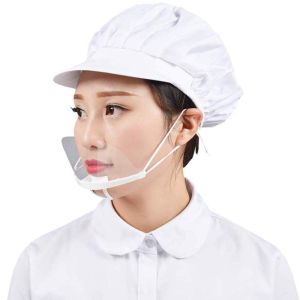 10Pcs Food Sanitary Mouth Mask Cooking Guard Reusable Shield Protection Transparent Clear Anti Fog Restaurant Supplies