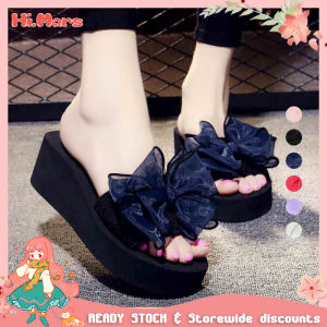 Korean Style Women Summer Non-slip Bow-knot Wedges Platform Sandals Beach slippers