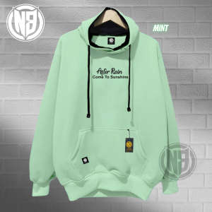 Hoodie Sweater Distro Pria Aesthetic Warna Mint COD Best Seller Hudi Switer Cowok/Cewek Oversize Ukuran Jumbo M - XXL Motif AFTER RAIN High Quality Premium