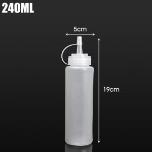 Plastic Squeeze Bottle Kitchen BBQ Sauce Squeeze Bottle Condiment Dispensers Bottles Clear Squirt Bottles for Ketchup BBQ Dressing Paint Syrup Workshop Pancake