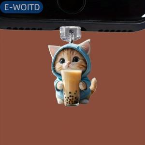 【E-WOITD】 Dễ thương 2D Mèo điện thoại chống bụi cap phí cổng cắm cho iPhone loại C bụi bảo vệ Stopper accessorie