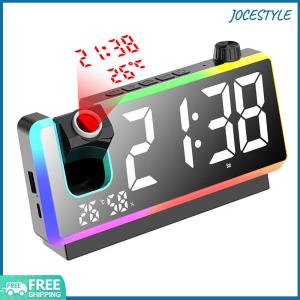 Digital Projection Alarm Clock with Dual Alarms and USB Charging for Hearing Impaired and Deaf Users Large Screen Bright Display