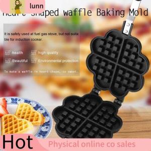 lunn ★Heart Shape Household Kitchen Gas Non-Stick Waffle Maker Pan Maker Non Stick Iron Mold Press Flower waffle maker♙