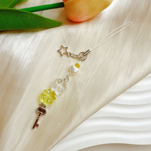 shiqinbaihuo Ngọt Ngào Bốn Lá Clovers Đính Cườm Điện Thoại Quyến Rũ Cho Phụ Nữ Cô Gái Dễ Thương Tinh Tế Keychain Mặt Dây Chuyền Điện Thoại Thời Trang Dây Buộc Quà Tặng