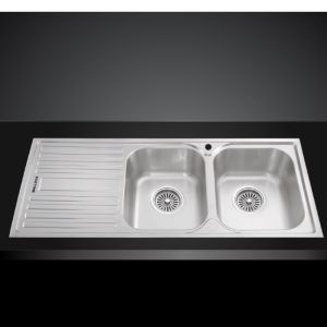 Chậu Rửa Chén Malloca MS 1025L NEW - Inox 304 Siêu Bền - Ngang 116cm - Độ Dày Chậu 0.8 mm - Hàng Chính Hãng