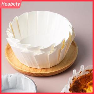Heabety  Basque Cheesecake dầu Khay giấy có thể gập lại khuôn bánh dùng một lần phát hành Mousse bánh Giấy nướng dầu bằng chứng cạnh giấy