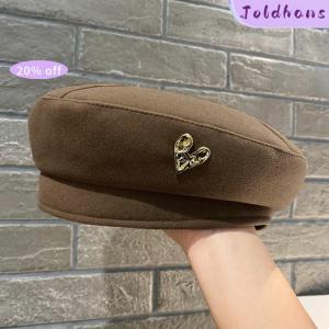Joldhans Cotton Women Berets Winter Hats Vintage French Plaid Top Cap Painter Hat Autumn Winter Street Octagonal Beret Caps