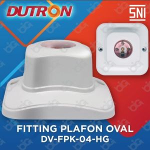 DUTRON Fitting Lampu Plafon Bulat Fiting Lampu Plafon Oval Kotak E27