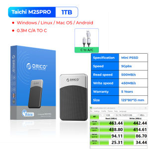 ORICO 500 MB/giây USB 3.2 Gen2 pssd Ổ cứng lưu trữ thể rắn 1TB/2TB/4TB