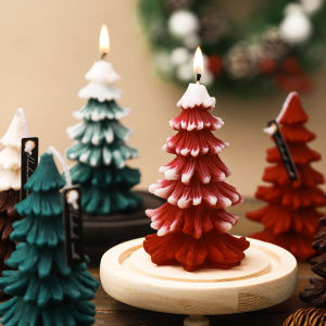 【2nd 50% off】Christmas tree aromatherapy candle gift box set creative handmade Christmas atmosphere low temperature fragrance gift ornaments