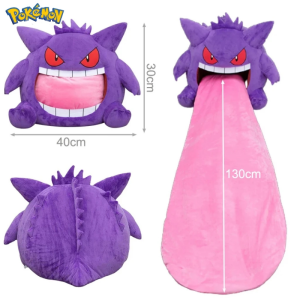 Funny toy 130cm Pokemon Gengar Big Tongue Plush Anime Peripheral L Size Gengar Sleep Pillow Dual Purpose Nap Blanket Stuffed Doll Kids Toy