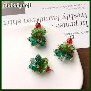 tuokaiguoji 3Pcs Mùa Đông Cây Giáng Sinh Charms Đính Cườm Pha Lê Thủy Tinh Handmade Dệt Cho Keychain Bông Tai Vòng Cổ Tự Làm Đồ Trang Sức Quà Tặng