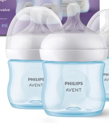 Avent Bottle Set W/ NEW NATURAL RESPONSE NIPPLES 4 oz 1-4 pack Blue Authentic and Brand New Bought in the U.S.