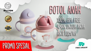 [AMAN UNTUK ANAK] Botol Minum Gelas Sedotan Bayi Training Cup Balita Anak Motif Karakter BPA Free Anti Tumpah Anti Pecah FOOD GRADE