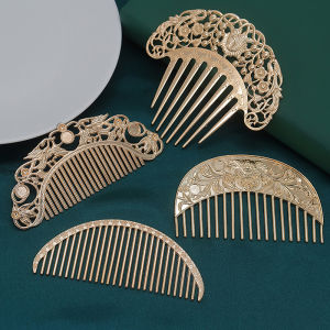 Minwen Chinese Hairpin Retro Hair Comb Hanfu Dish Hairpin Hair Ornament Hollow Carved Hair Comb Exquisite Hair Accessories Gifts