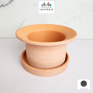 The Leaferie Yen Terracotta plant pots with tray flowerpot flowerpots flower pot planter planters