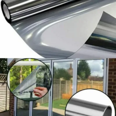 COD Stiker kaca Mirror Silver One Way Seperti Cermin Anti Panas Cermin 50x100cm Dekorasi Dinding Reflection Mirror PVC